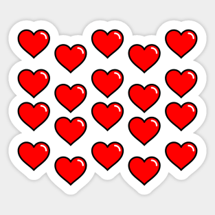 Elegant Red Heart Pattern Sticker